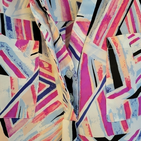 Attention Multicolor Triangle Geometric Print Dres - Picture 4 of 10